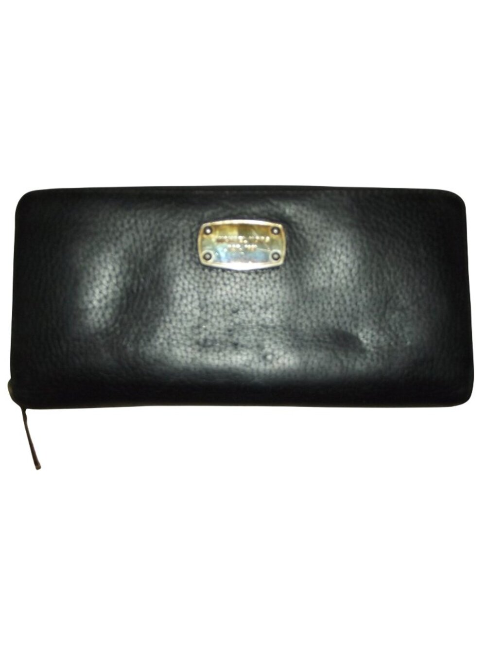 Michael Kors Zip Around Black Peppled Leather Wallet